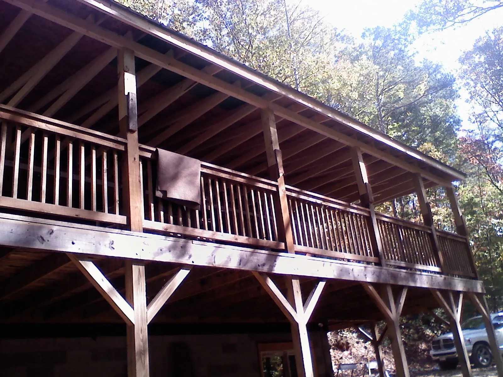Timber framing under a new elevated porch and deck — Roof Leak Repair in Taylor Ridge by Roofing Brothers